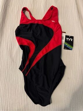 TYR Black and Red Women's One-Piece Swimsuit